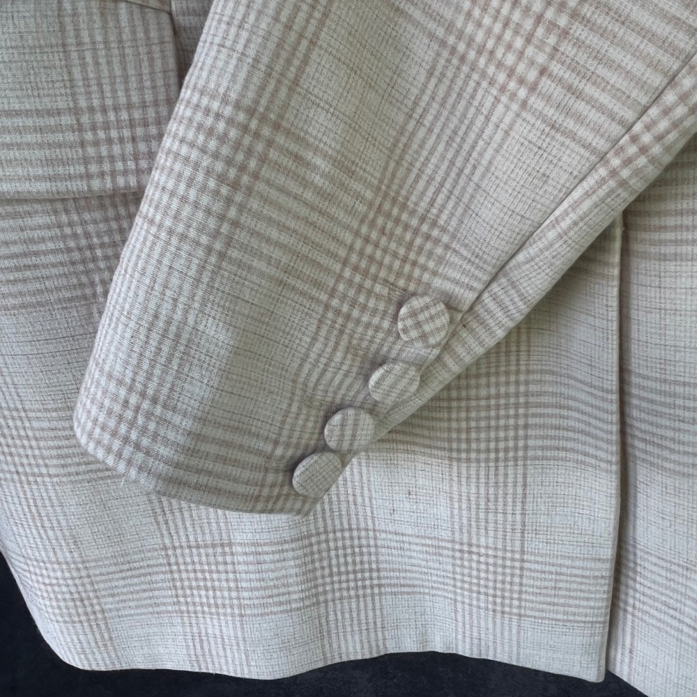 House of Harlow 1960 Womens Tan Windowpane Blazer Jacket XS Professional Classy - Picture 4 of 14